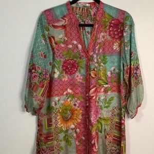 Brand New Johnny Was Silk Floral Top